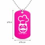 שרשרת דיסקיט מאלומיניום בעיצוב אישי עם השם שלך בעיצוב שף גודל הדיסקיט 2.9 × 5 ס"מ