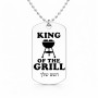 שרשרת דיסקיט מאלומיניום בעיצוב אישי עם השם שלך בעיצוב מלך הגריל גודל הדיסקיט 2.9 × 5 ס"מ