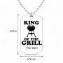 שרשרת דיסקיט מאלומיניום בעיצוב אישי עם השם שלך בעיצוב מלך הגריל גודל הדיסקיט 2.9 × 5 ס"מ