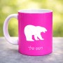 ספל תה \ קפה בעיצוב אישי עם השם שלך בעיצוב דוב גודל הספל 325 מ"ל