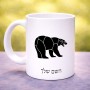 ספל תה \ קפה בעיצוב אישי עם השם שלך בעיצוב דוב גודל הספל 325 מ"ל