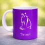ספל תה \ קפה בעיצוב אישי עם השם שלך בעיצוב חתול גודל הספל 325 מ"ל