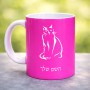 ספל תה \ קפה בעיצוב אישי עם השם שלך בעיצוב חתול גודל הספל 325 מ"ל