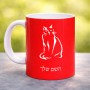 ספל תה \ קפה בעיצוב אישי עם השם שלך בעיצוב חתול גודל הספל 325 מ"ל