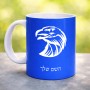 ספל תה \ קפה בעיצוב אישי עם השם שלך בעיצוב ראש נשר גודל הספל 325 מ"ל
