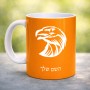 ספל תה \ קפה בעיצוב אישי עם השם שלך בעיצוב ראש נשר גודל הספל 325 מ"ל