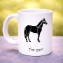 ספל תה \ קפה בעיצוב אישי עם השם שלך בעיצוב סוס גודל הספל 325 מ"ל