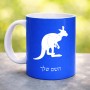 ספל תה \ קפה בעיצוב אישי עם השם שלך בעיצוב קנגורו גודל הספל 325 מ"ל