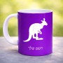 ספל תה \ קפה בעיצוב אישי עם השם שלך בעיצוב קנגורו גודל הספל 325 מ"ל