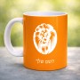 ספל תה \ קפה בעיצוב אישי עם השם שלך בעיצוב פני אריה גודל הספל 325 מ"ל