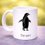 ספל תה \ קפה בעיצוב אישי עם השם שלך בעיצוב פינגווין גודל הספל 325 מ"ל