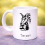 ספל תה \ קפה בעיצוב אישי עם השם שלך בעיצוב ארנב מחזיק גזר גודל הספל 325 מ"ל