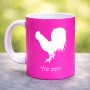 ספל תה \ קפה בעיצוב אישי עם השם שלך בעיצוב תרנגול גודל הספל 325 מ"ל