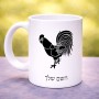 ספל תה \ קפה בעיצוב אישי עם השם שלך בעיצוב תרנגול גודל הספל 325 מ"ל