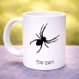 ספל תה \ קפה בעיצוב אישי עם השם שלך בעיצוב עכביש גודל הספל 325 מ"ל
