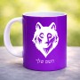 ספל תה \ קפה בעיצוב אישי עם השם שלך בעיצוב זאב גודל הספל 325 מ"ל