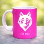 ספל תה \ קפה בעיצוב אישי עם השם שלך בעיצוב זאב גודל הספל 325 מ"ל