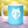 ספל תה \ קפה בעיצוב אישי עם השם שלך בעיצוב זאב גודל הספל 325 מ"ל