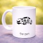 ספל תה \ קפה בעיצוב אישי עם השם שלך בעיצוב מכונית גודל הספל 325 מ"ל