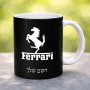 ספל תה \ קפה בעיצוב אישי עם השם שלך בעיצוב פרארי גודל הספל 325 מ"ל