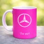 ספל תה \ קפה בעיצוב אישי עם השם שלך בעיצוב מרצדס-בנץ גודל הספל 325 מ"ל