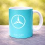 ספל תה \ קפה בעיצוב אישי עם השם שלך בעיצוב מרצדס-בנץ גודל הספל 325 מ"ל