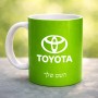 ספל תה \ קפה בעיצוב אישי עם השם שלך בעיצוב טויוטה גודל הספל 325 מ"ל