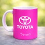 ספל תה \ קפה בעיצוב אישי עם השם שלך בעיצוב טויוטה גודל הספל 325 מ"ל