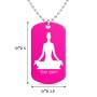 שרשרת דיסקיט מאלומיניום בעיצוב אישי עם השם שלך בעיצוב אימון יוגה גודל הדיסקיט 2.9 × 5 ס"מ