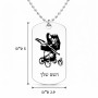 שרשרת דיסקיט מאלומיניום בעיצוב אישי עם השם שלך בעיצוב עגלת תינוק גודל הדיסקיט 2.9 × 5 ס"מ