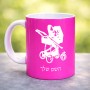 ספל תה \ קפה בעיצוב אישי עם השם שלך בעיצוב עגלת תינוק גודל הספל 325 מ"ל