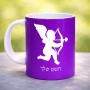 ספל תה \ קפה בעיצוב אישי עם השם שלך בעיצוב קופידון גודל הספל 325 מ"ל