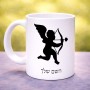 ספל תה \ קפה בעיצוב אישי עם השם שלך בעיצוב קופידון גודל הספל 325 מ"ל