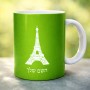 ספל תה \ קפה בעיצוב אישי עם השם שלך בעיצוב מגדל אייפל גודל הספל 325 מ"ל