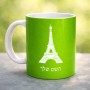 ספל תה \ קפה בעיצוב אישי עם השם שלך בעיצוב מגדל אייפל גודל הספל 325 מ"ל