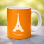 ספל תה \ קפה בעיצוב אישי עם השם שלך בעיצוב מגדל אייפל גודל הספל 325 מ"ל