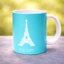 ספל תה \ קפה בעיצוב אישי עם השם שלך בעיצוב מגדל אייפל גודל הספל 325 מ"ל