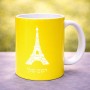 ספל תה \ קפה בעיצוב אישי עם השם שלך בעיצוב מגדל אייפל גודל הספל 325 מ"ל