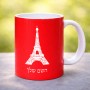 ספל תה \ קפה בעיצוב אישי עם השם שלך בעיצוב מגדל אייפל גודל הספל 325 מ"ל