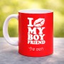 ספל תה \ קפה בעיצוב אישי עם השם שלך בעיצוב נשקי את חבר שלי גודל הספל 325 מ"ל