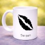 ספל תה \ קפה בעיצוב אישי עם השם שלך בעיצוב שפתיים - נשיקה גודל הספל 325 מ"ל