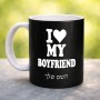 ספל תה \ קפה בעיצוב אישי עם השם שלך בעיצוב אוהבת את החבר שלי גודל הספל 325 מ"ל
