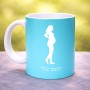 ספל תה \ קפה בעיצוב אישי עם השם שלך בעיצוב אישה בהריון גודל הספל 325 מ"ל