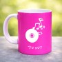 ספל תה \ קפה בעיצוב אישי עם השם שלך בעיצוב תקליטור - אזור מוזיקה גודל הספל 325 מ"ל