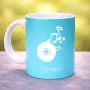 ספל תה \ קפה בעיצוב אישי עם השם שלך בעיצוב תקליטור - אזור מוזיקה גודל הספל 325 מ"ל