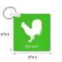 מחזיק מפתחות בצורת ריבוע בעיצוב אישי עם השם שלך בעיצוב תרנגול גודל המחזיק 5 × 5 ס"מ