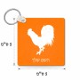 מחזיק מפתחות בצורת ריבוע בעיצוב אישי עם השם שלך בעיצוב תרנגול גודל המחזיק 5 × 5 ס"מ