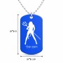 שרשרת דיסקיט מאלומיניום בעיצוב אישי עם השם שלך בעיצוב אישה שטן גודל הדיסקיט 2.9 × 5 ס"מ