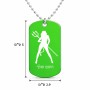 שרשרת דיסקיט מאלומיניום בעיצוב אישי עם השם שלך בעיצוב אישה שטן גודל הדיסקיט 2.9 × 5 ס"מ