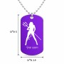 שרשרת דיסקיט מאלומיניום בעיצוב אישי עם השם שלך בעיצוב אישה שטן גודל הדיסקיט 2.9 × 5 ס"מ
